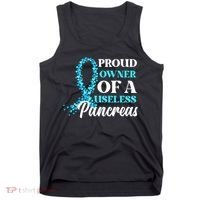 November Is Diabetes Awareness Month Blue And Gray Ribbon Tank Top thumb 0