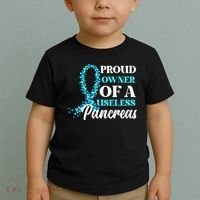 November Is Diabetes Awareness Month Blue And Gray Ribbon Toddler T-Shirt thumb 2