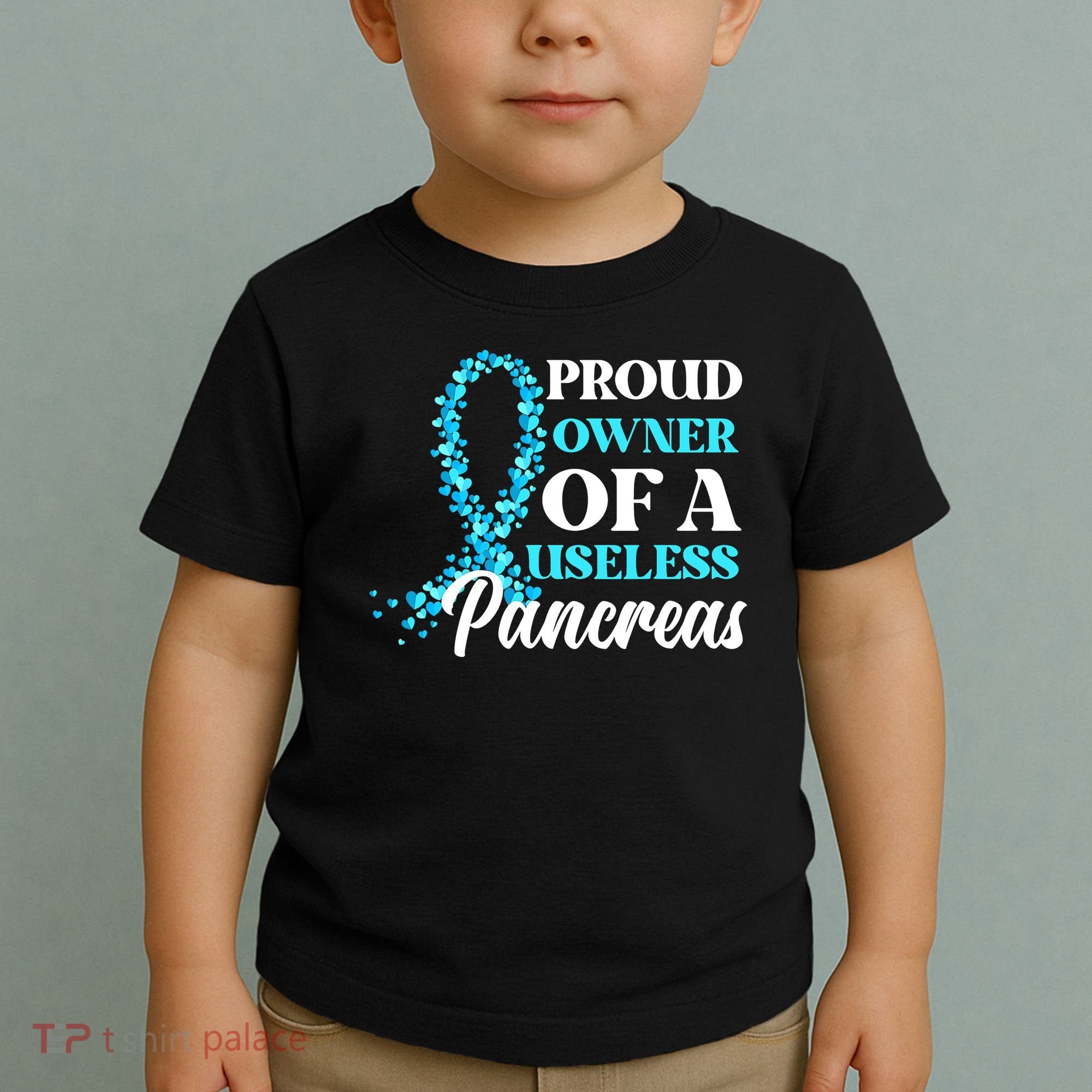 November Is Diabetes Awareness Month Blue And Gray Ribbon Toddler T-Shirt