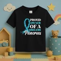 November Is Diabetes Awareness Month Blue And Gray Ribbon Toddler T-Shirt thumb 3