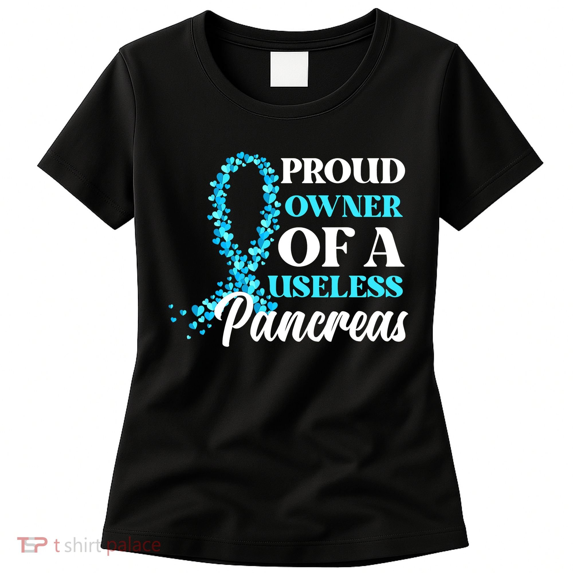 November Is Diabetes Awareness Month Blue And Gray Ribbon Women's T-Shirt