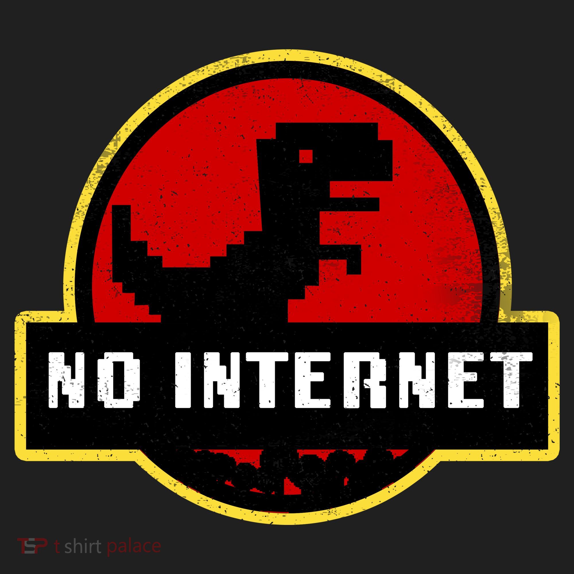 No Internet Dinosaur Park Logo Parody Distressed Tumbler