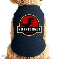 No Internet Dinosaur Park Logo Parody Distressed Doggie Tank thumb 0