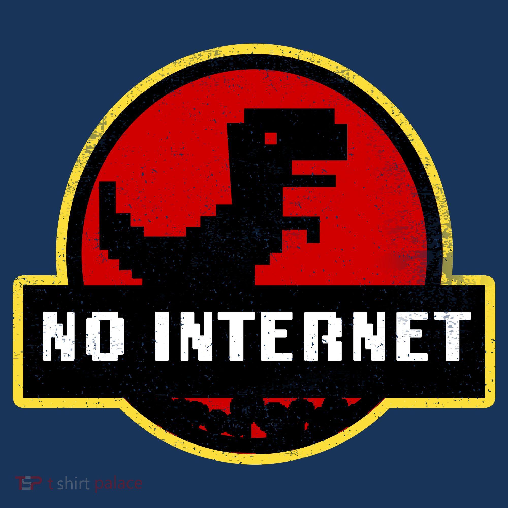 No Internet Dinosaur Park Logo Parody Distressed Hat