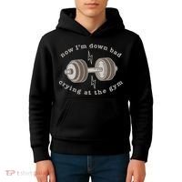 Now IM Down Bad Crying At The Gym Kids Hoodie thumb 4