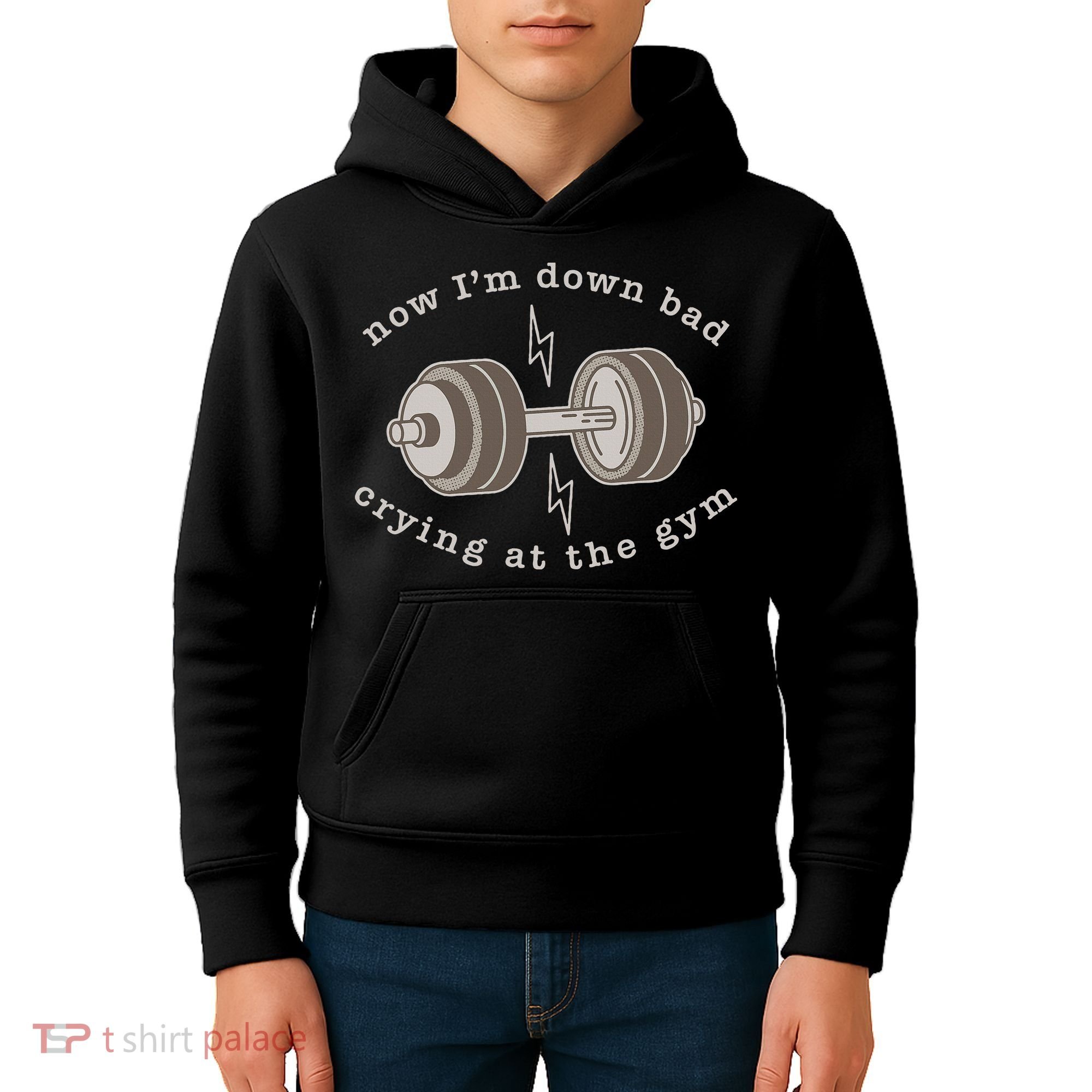 Now IM Down Bad Crying At The Gym Kids Hoodie