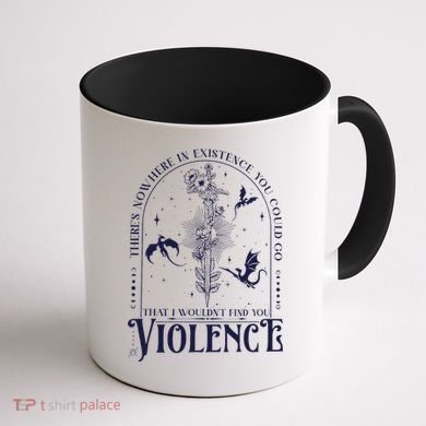 Nowhere In Existence Violence Retro Fantasy Book Dragon Coffee Mug back