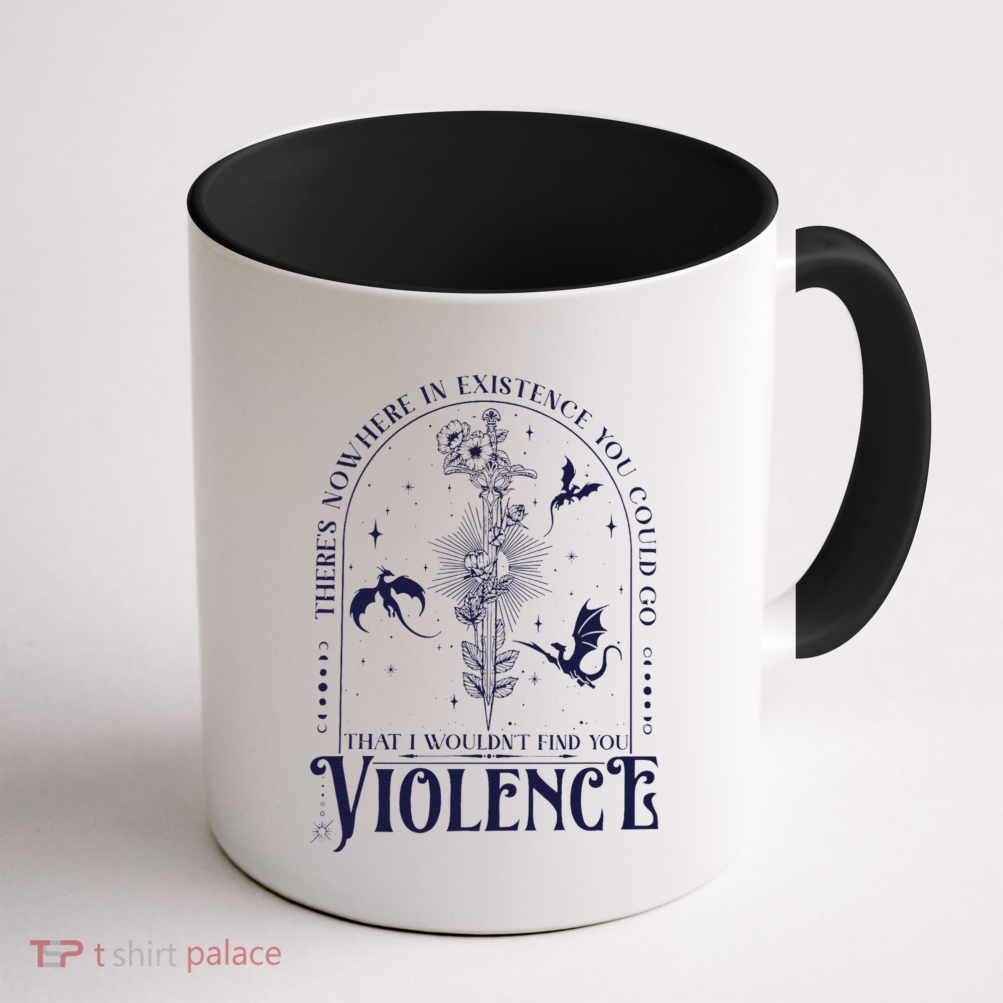 Nowhere In Existence Violence Retro Fantasy Book Dragon Coffee Mug