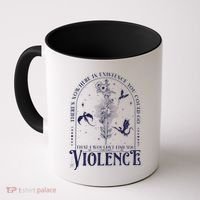 Nowhere In Existence Violence Retro Fantasy Book Dragon Coffee Mug thumb 0