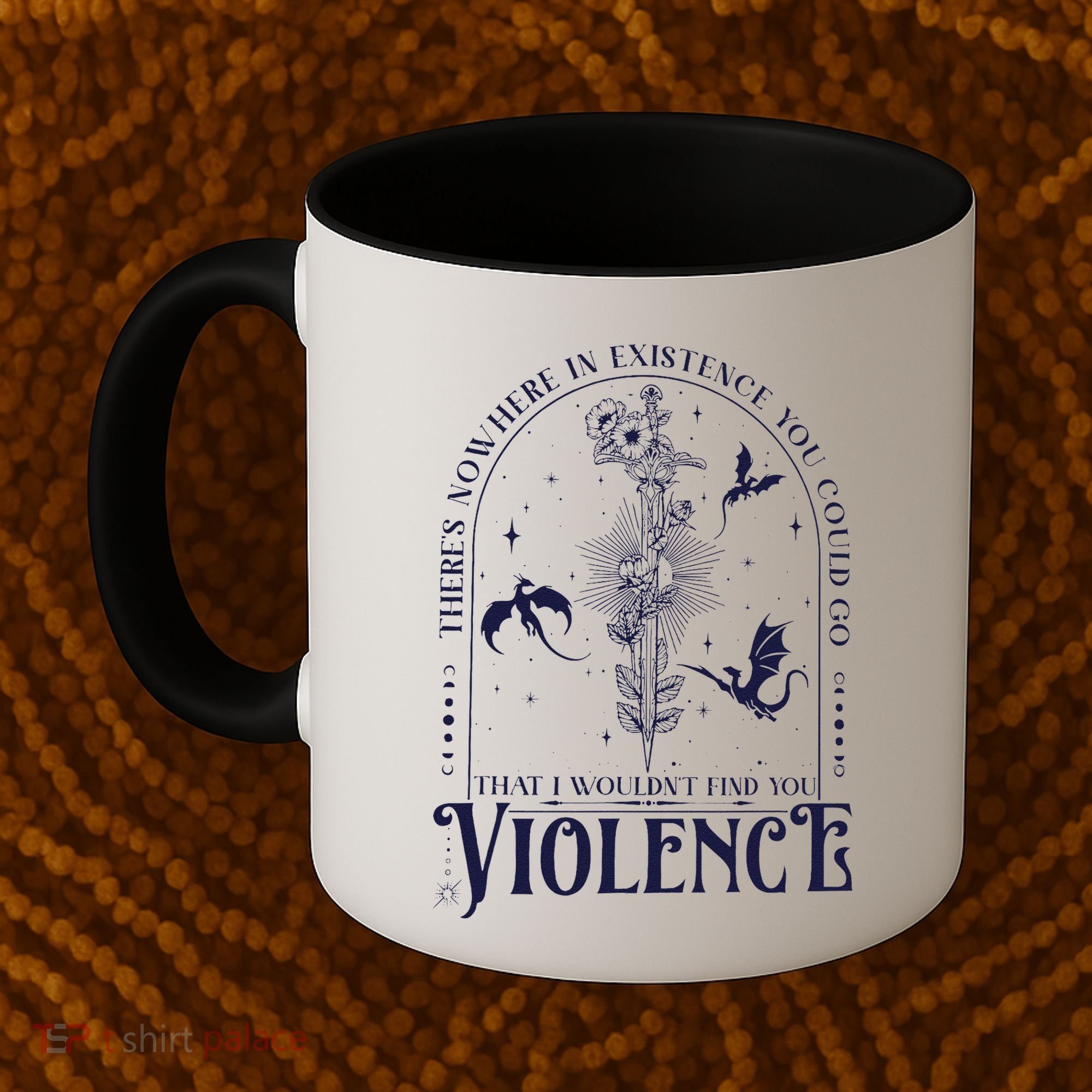 Nowhere In Existence Violence Retro Fantasy Book Dragon Coffee Mug