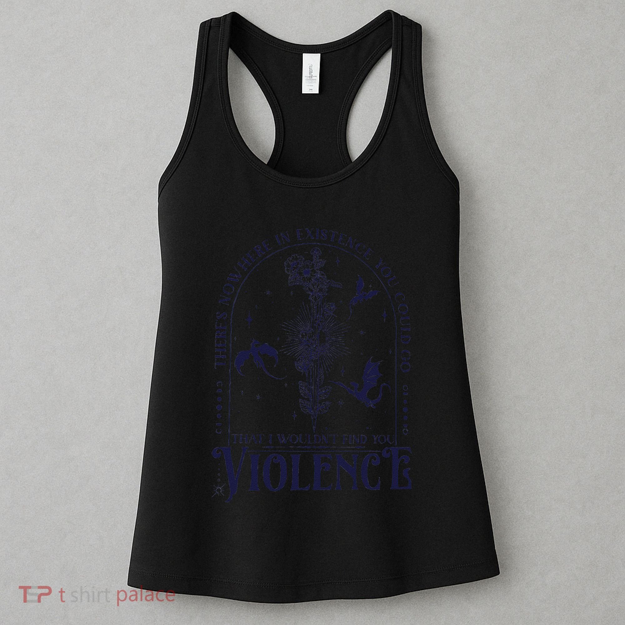 Nowhere In Existence Violence Retro Fantasy Book Dragon Women's Tank Top