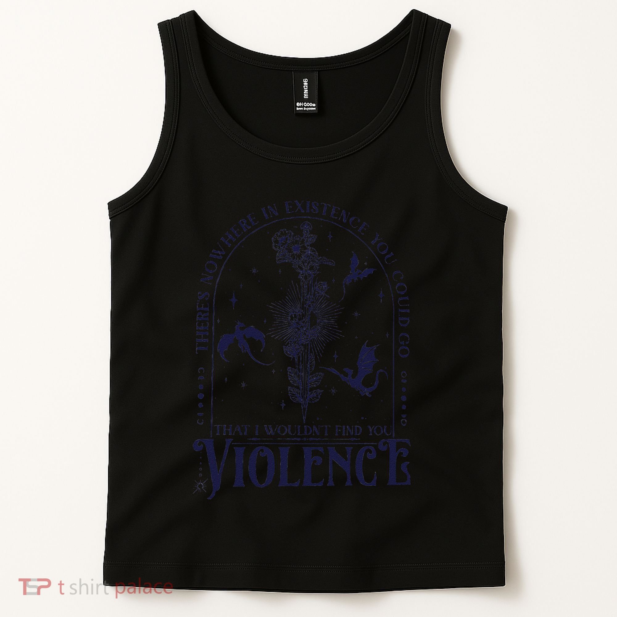 Nowhere In Existence Violence Retro Fantasy Book Dragon Tank Top