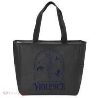 Nowhere In Existence Violence Retro Fantasy Book Dragon Tote Bag thumb 0
