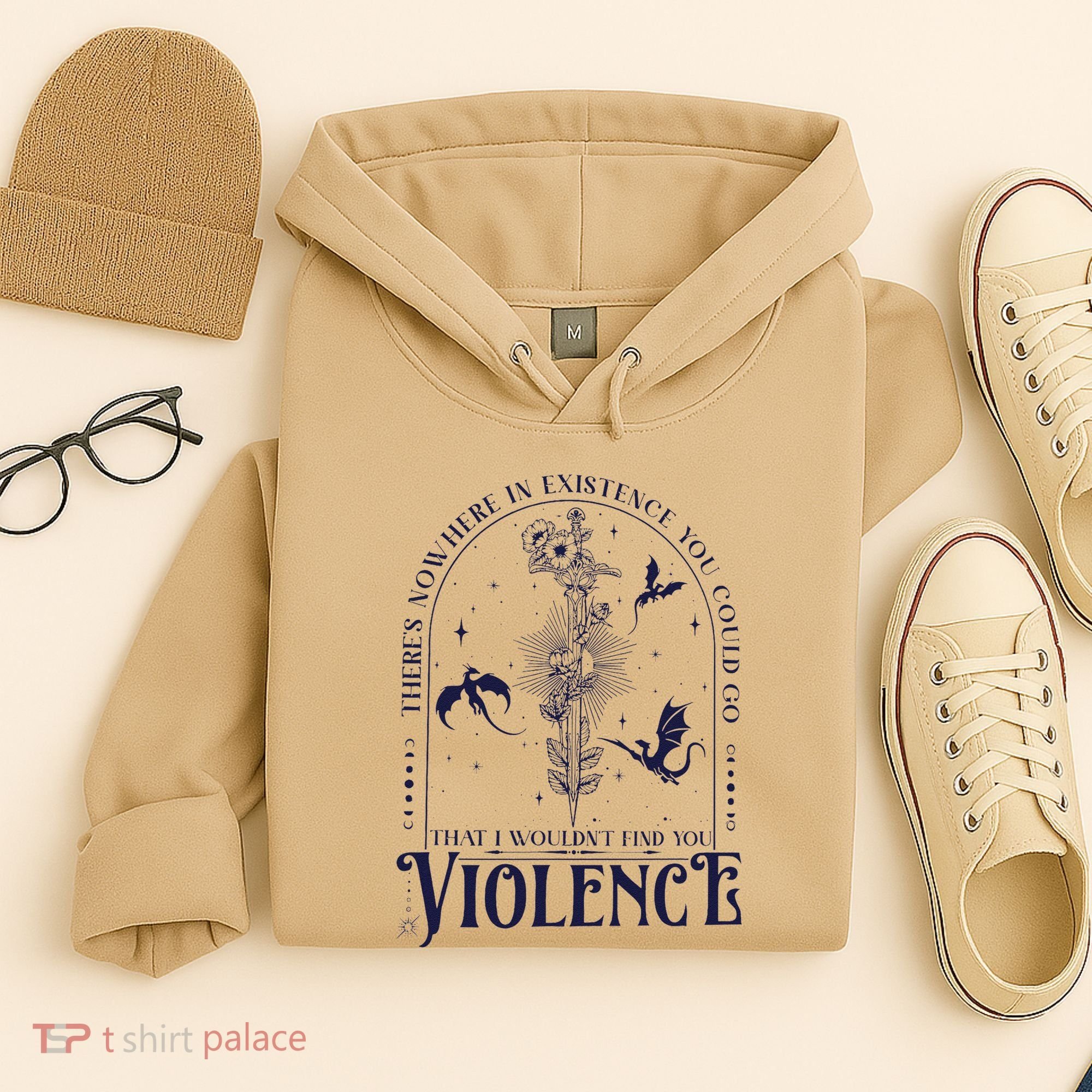 Nowhere In Existence Violence Retro Fantasy Book Dragon Hoodie
