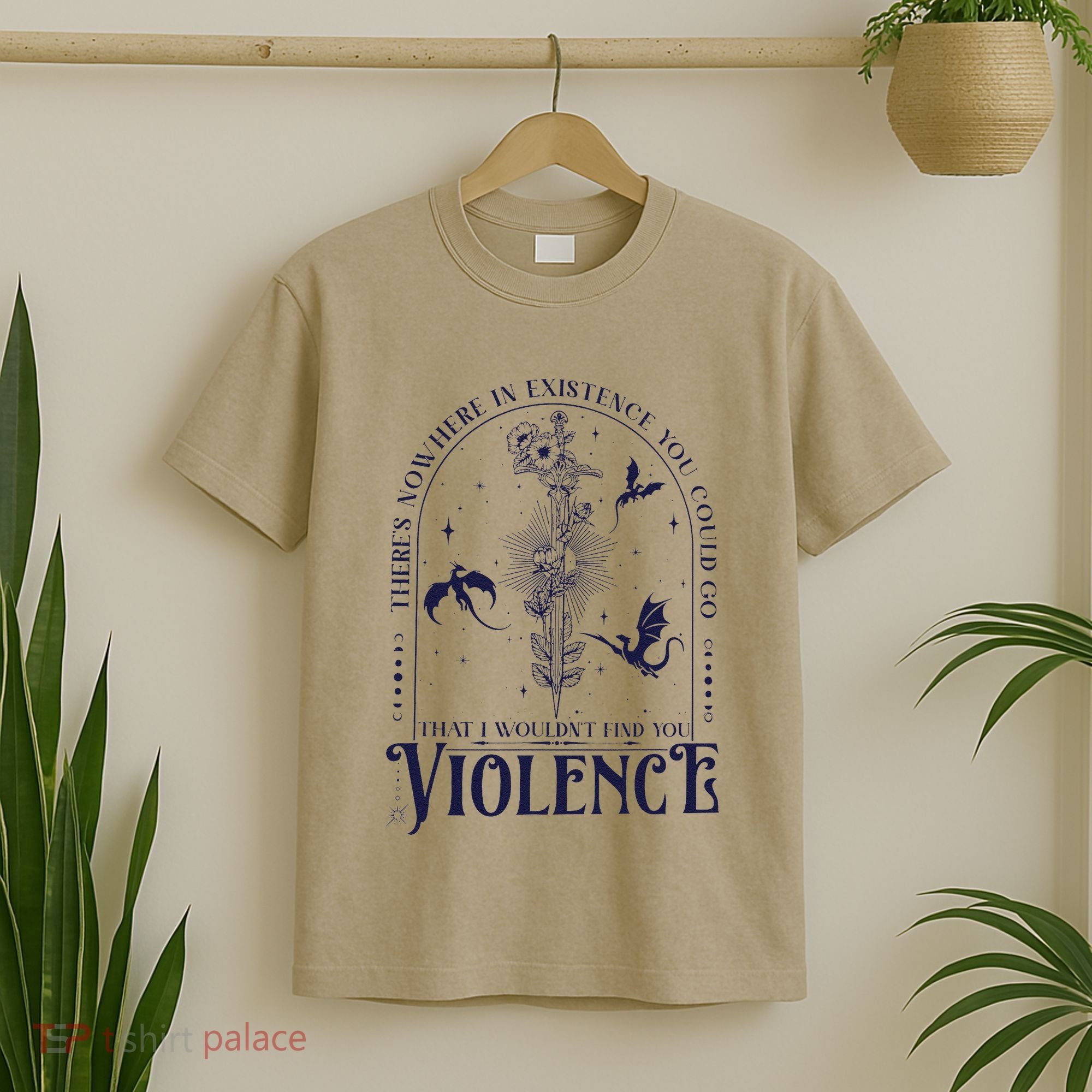 Nowhere In Existence Violence Retro Fantasy Book Dragon T-Shirt