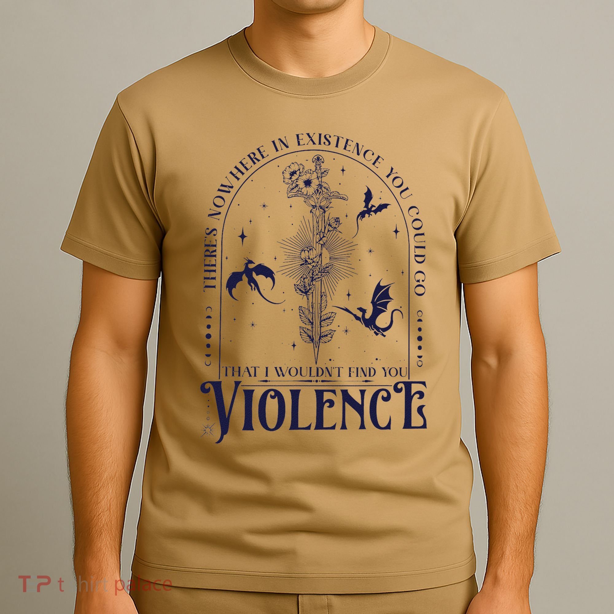 Nowhere In Existence Violence Retro Fantasy Book Dragon T-Shirt