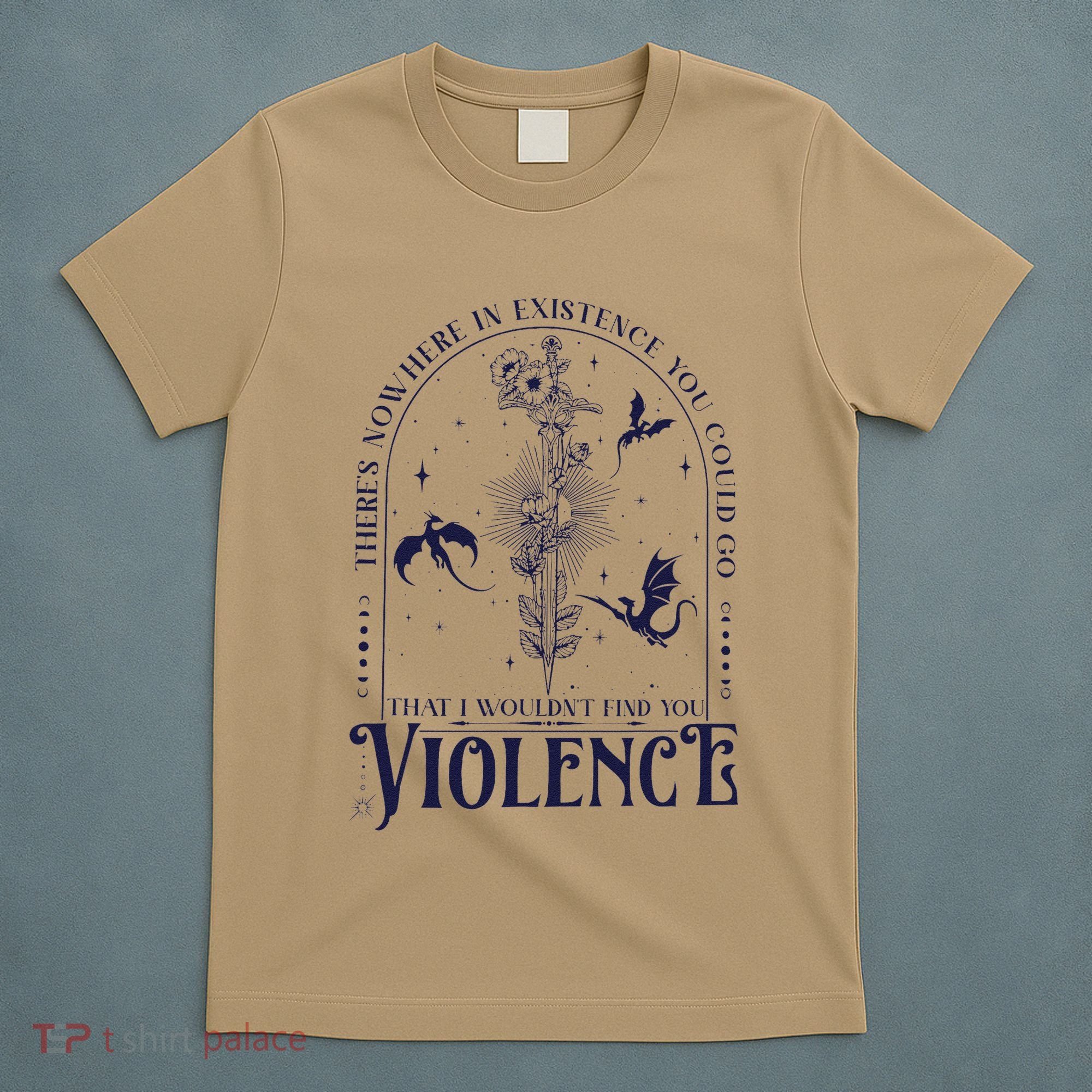 Nowhere In Existence Violence Retro Fantasy Book Dragon T-Shirt