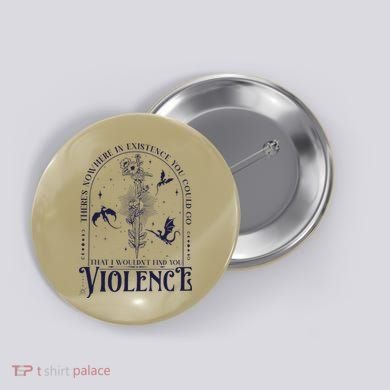 Nowhere In Existence Violence Retro Fantasy Book Dragon Button