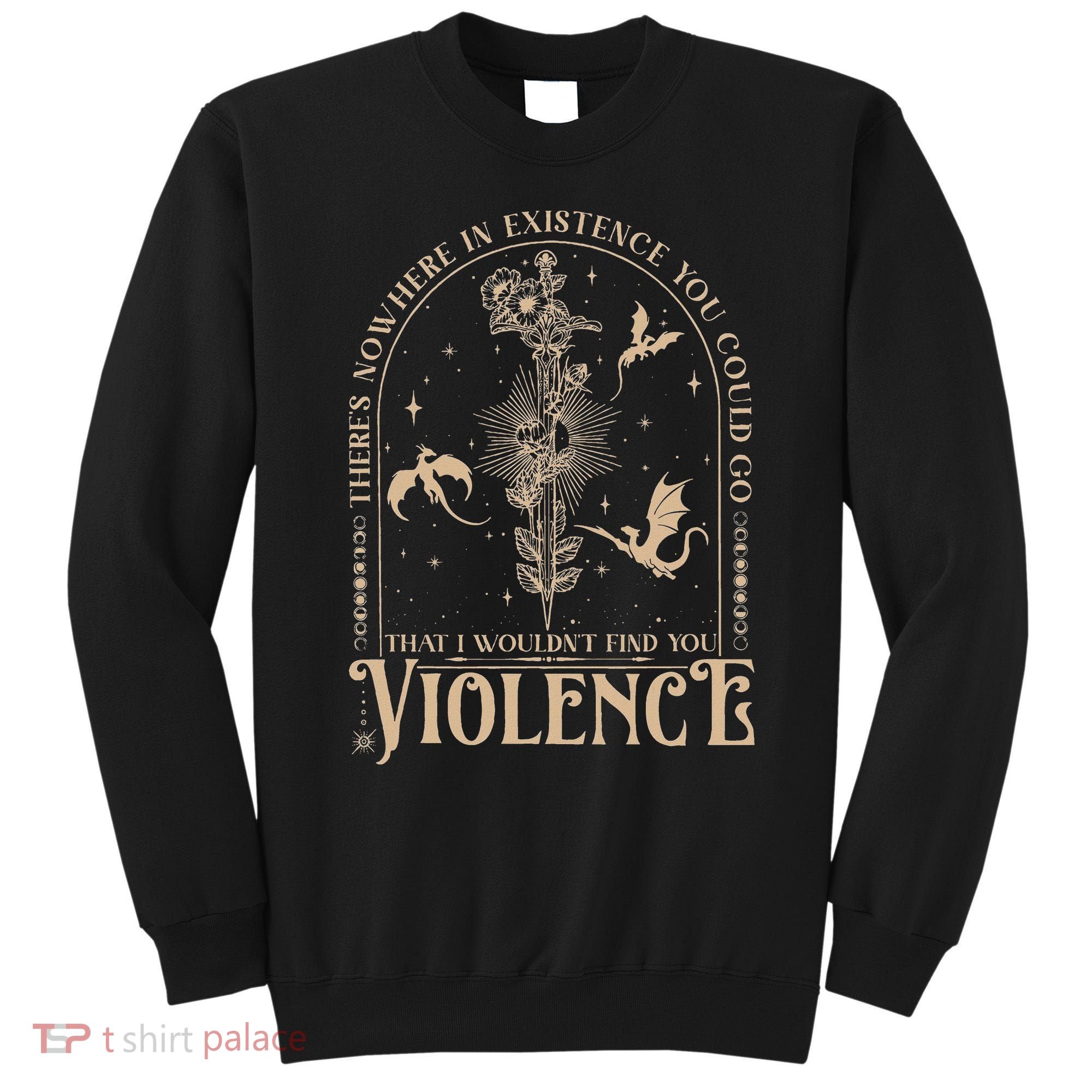 Nowhere In Existence Violence Retro Fantasy Book Dragon Sweatshirt