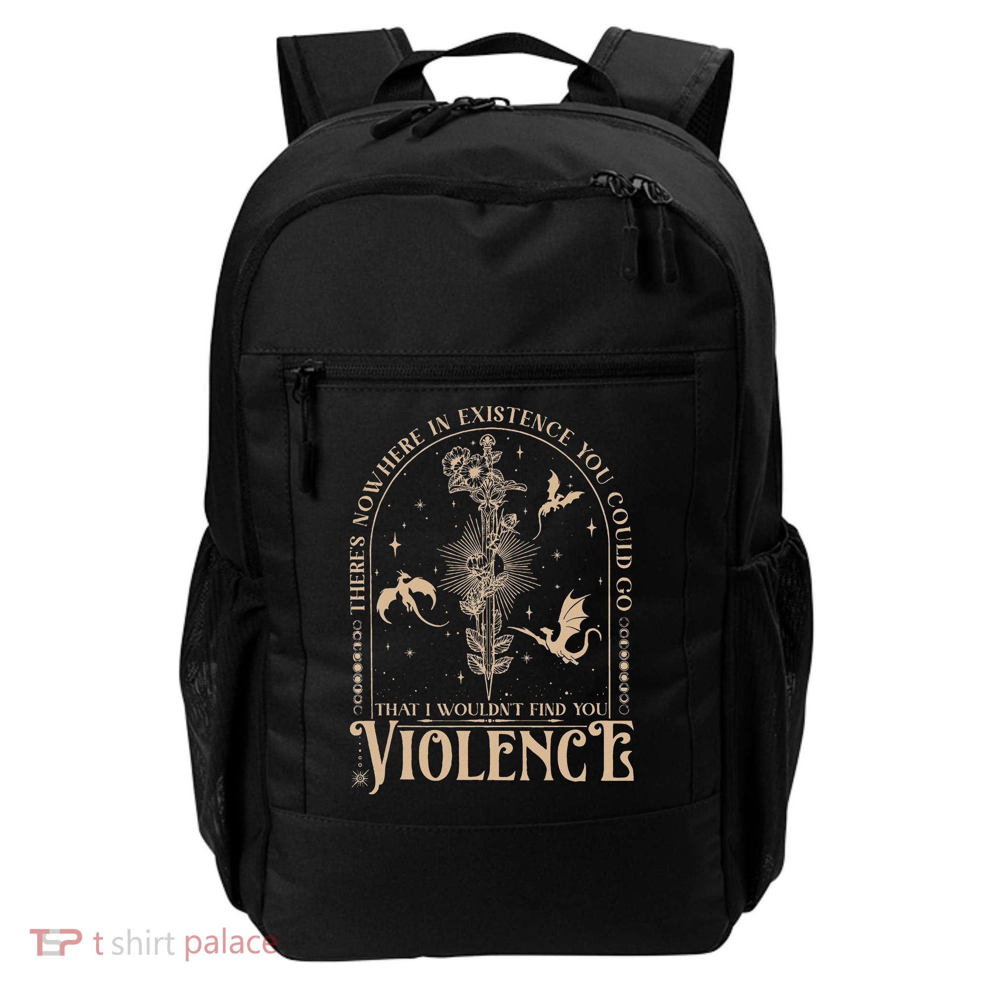 Nowhere In Existence Violence Retro Fantasy Book Dragon Backpack