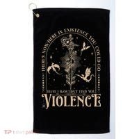 Nowhere In Existence Violence Retro Fantasy Book Dragon Golf Towel thumb 0