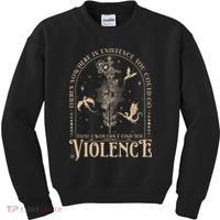 Nowhere In Existence Violence Retro Fantasy Book Dragon Kids Sweatshirt thumb 0