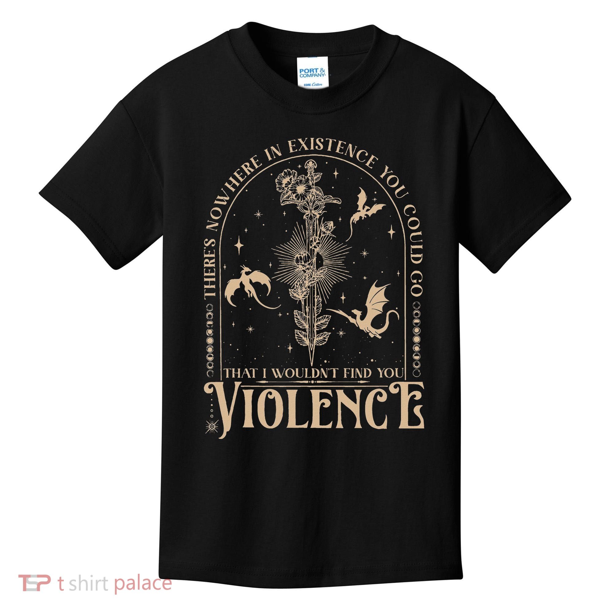 Nowhere In Existence Violence Retro Fantasy Book Dragon Kids T-Shirt