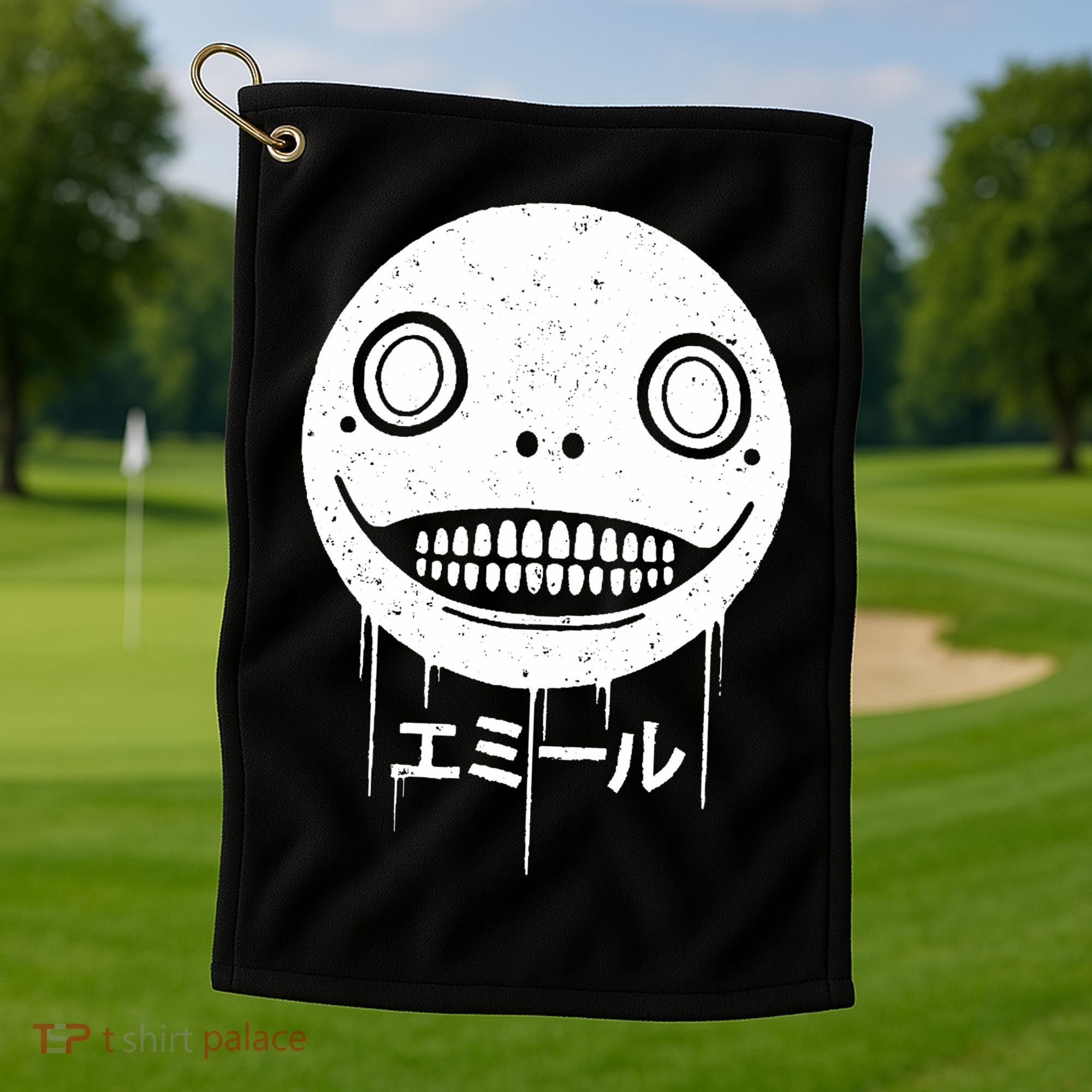 Nier Creepy Face Golf Towel