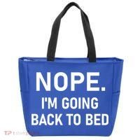 Nope I'm Going Back To Bed Funny Jokes Sarcastic Great Gift Tote Bag thumb 0