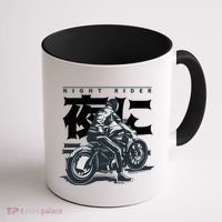 Night Rider Japanese Biker Coffee Mug thumb 1