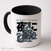 Night Rider Japanese Biker Coffee Mug thumb 0