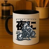 Night Rider Japanese Biker Coffee Mug thumb 4