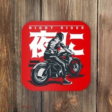 Night Rider Japanese Biker Coaster