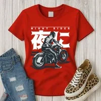 Night Rider Japanese Biker Women's T-Shirt thumb 3