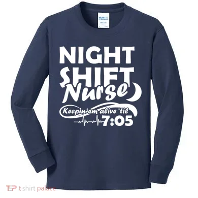 Night Shift Nurse Kids Long Sleeve Shirt