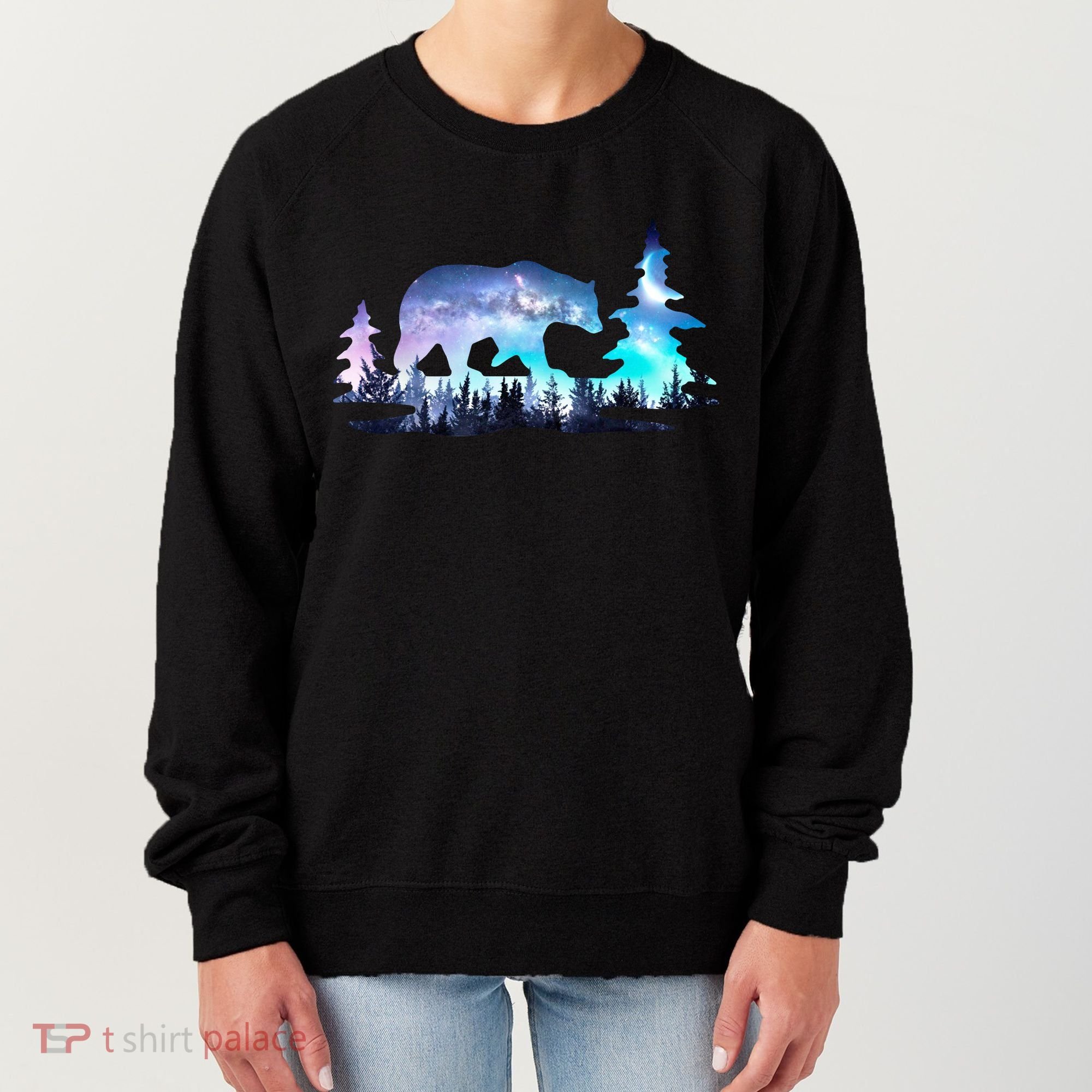 Night Sky Wilderness Bear Women's Sweatshirt