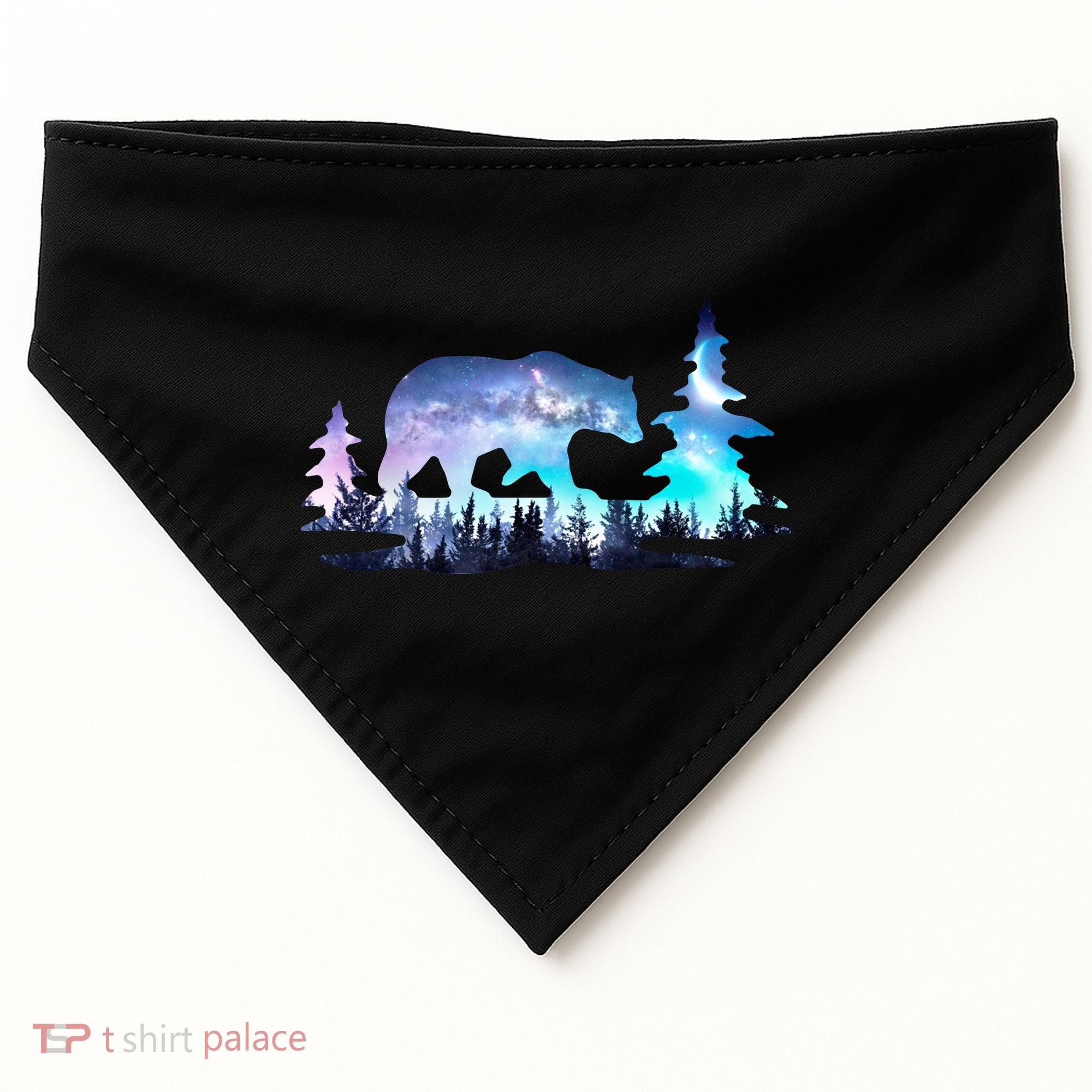 Night Sky Wilderness Bear USA-Made Doggie Bandana