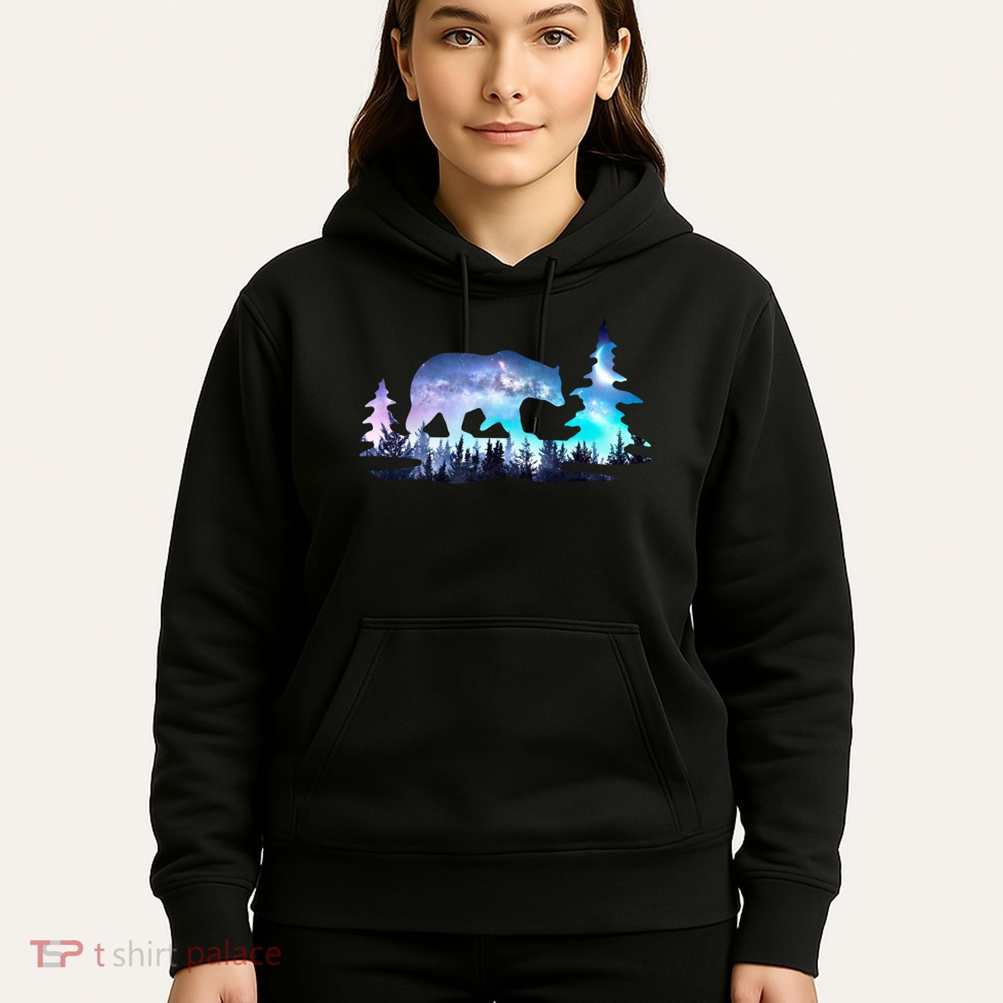 Night Sky Wilderness Bear Hoodie