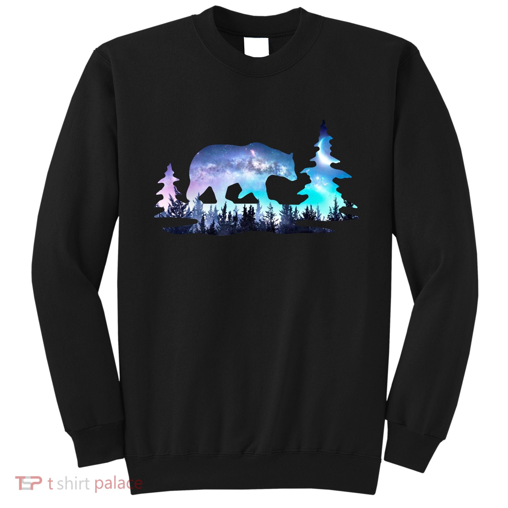 Night Sky Wilderness Bear Sweatshirt