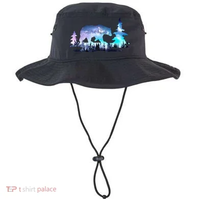 Night Sky Wilderness Bear Bucket Hat