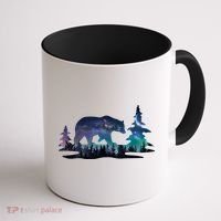 Night Sky Wilderness Bear Coffee Mug thumb 1
