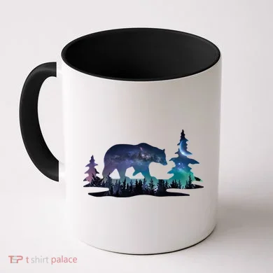 Night Sky Wilderness Bear Coffee Mug
