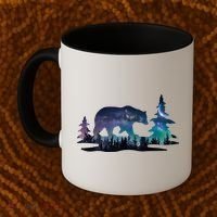 Night Sky Wilderness Bear Coffee Mug thumb 2