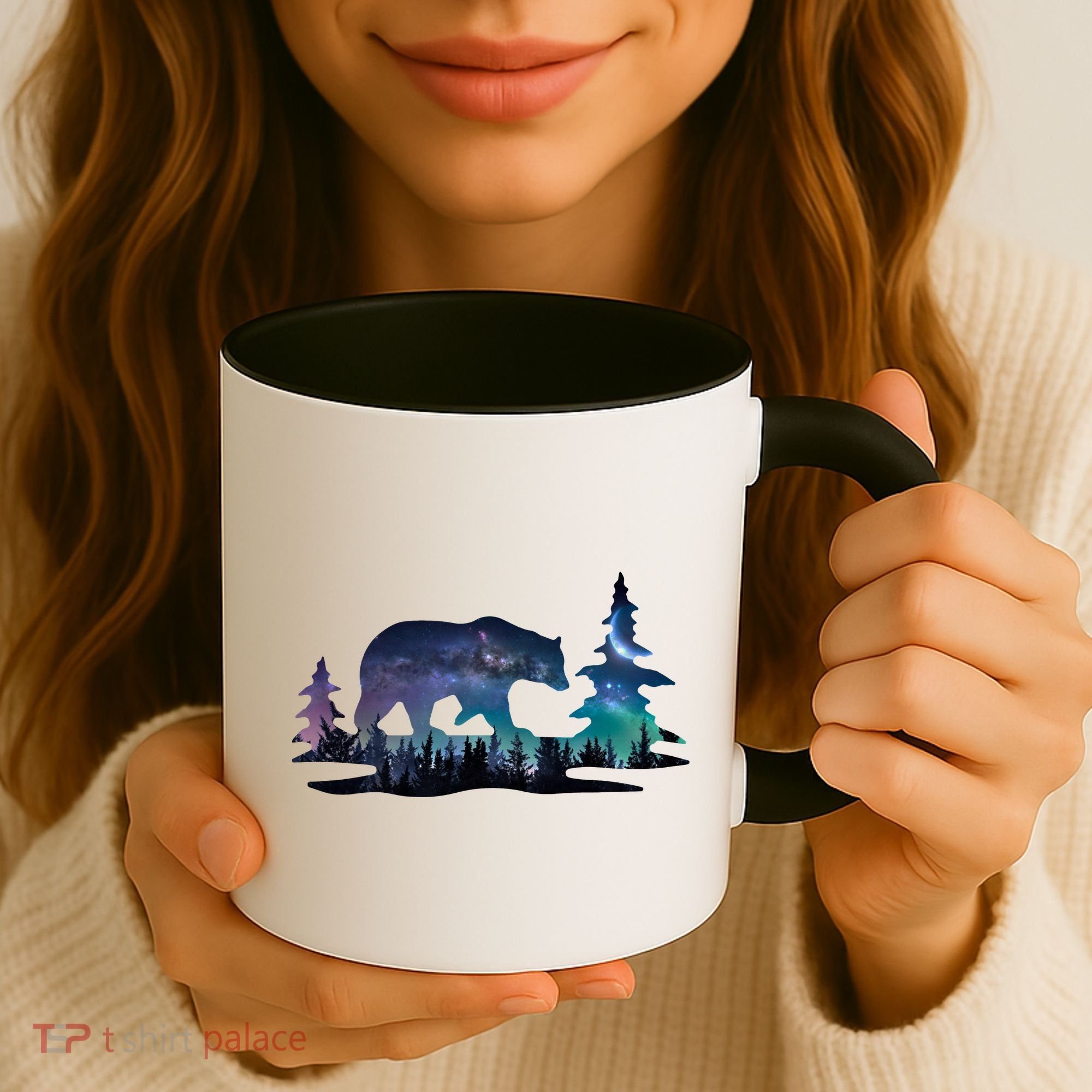 Night Sky Wilderness Bear Coffee Mug
