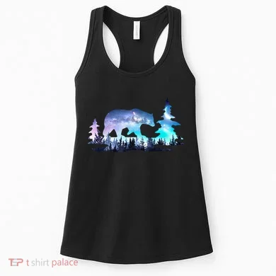 Night Sky Wilderness Bear Women's Tank Top