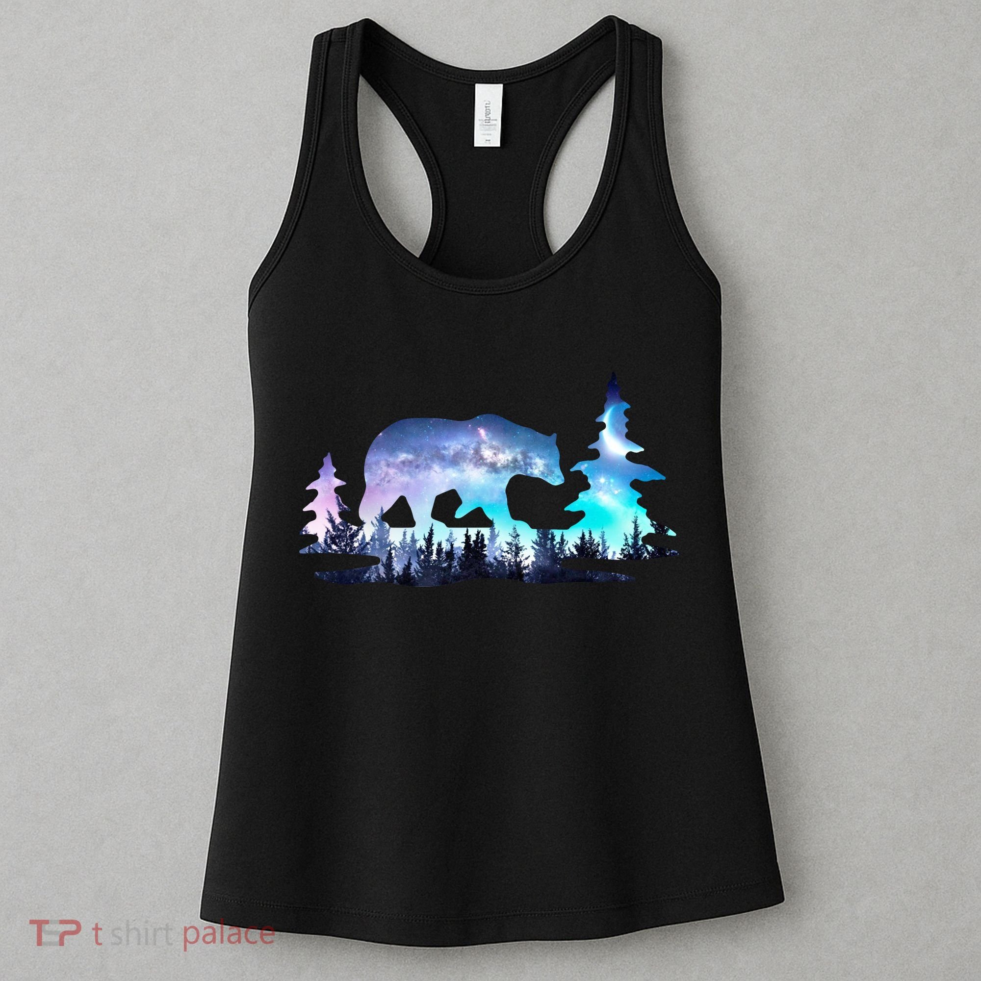 Night Sky Wilderness Bear Women's Tank Top