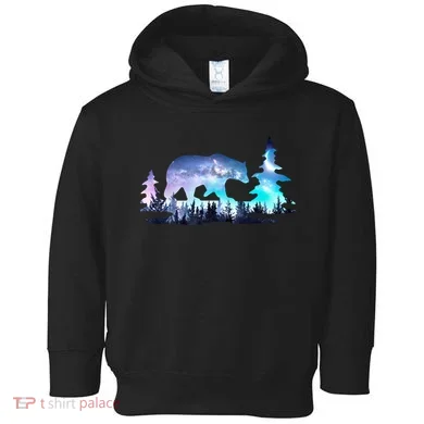 Night Sky Wilderness Bear Toddler Hoodie