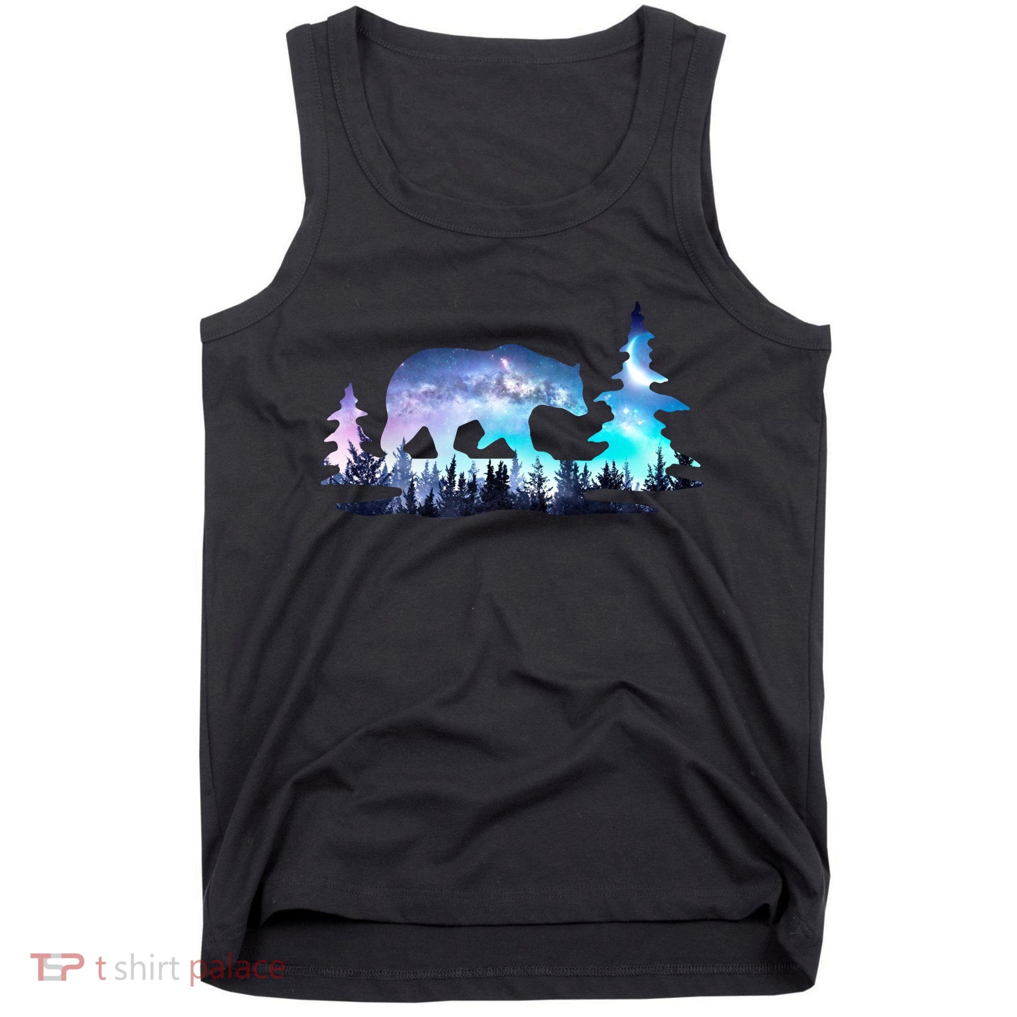 Night Sky Wilderness Bear Tank Top