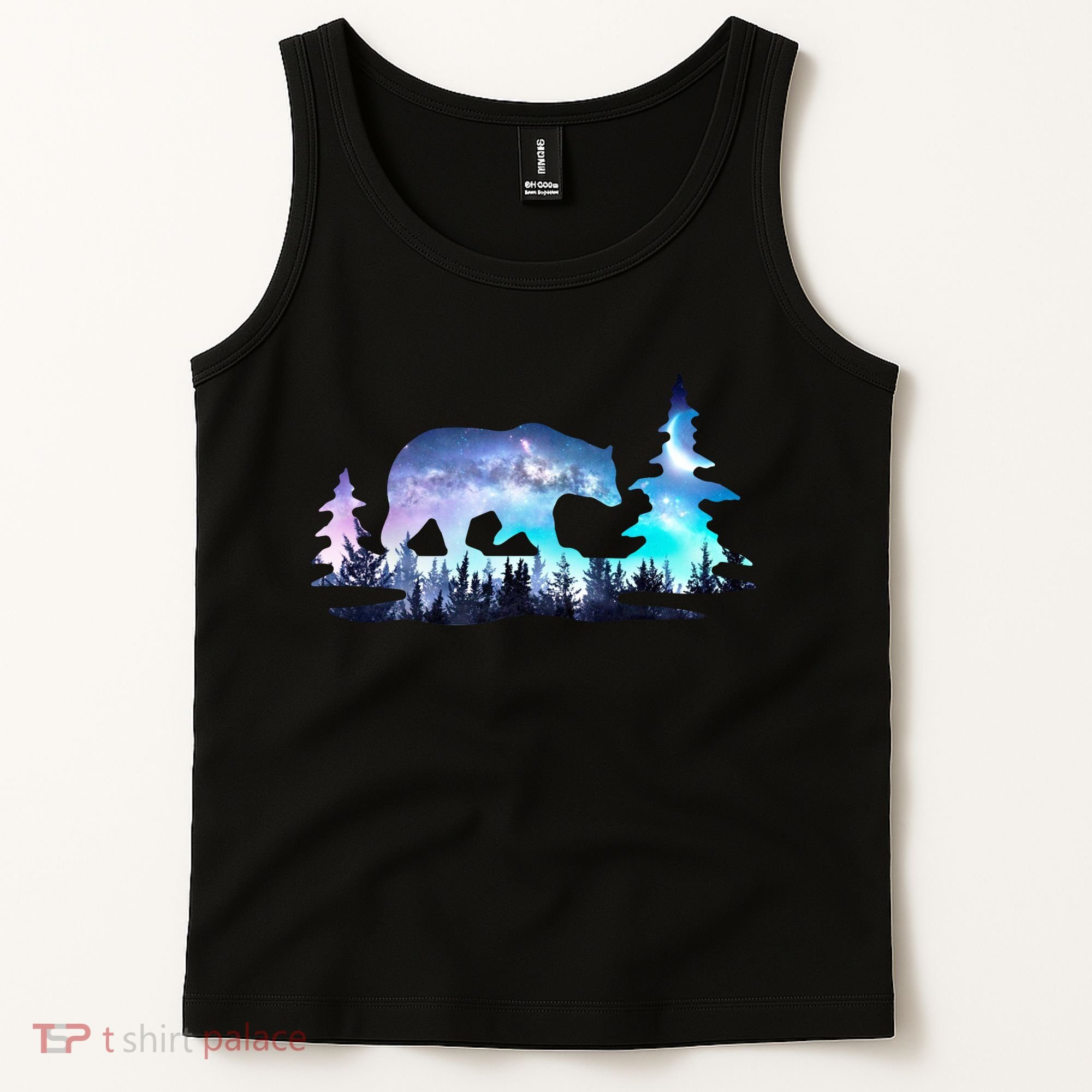 Night Sky Wilderness Bear Tank Top