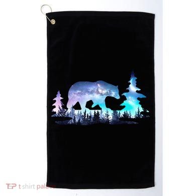 Night Sky Wilderness Bear Golf Towel